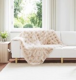 VidaXL Neppels Konijnenbont Deken Beige 130 x 150 cm Polyester