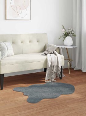 VidaXL Nep Konijnenbont Tapijt Olite Antraciet 80 x 120 cm Polyester