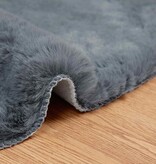 VidaXL Nep Konijnenbont Tapijt Olite Antraciet 50 x 80 cm Polyester
