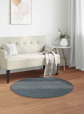 VidaXL Nep Konijnenbont Tapijt Olite Antraciet Ø 100 cm Polyester