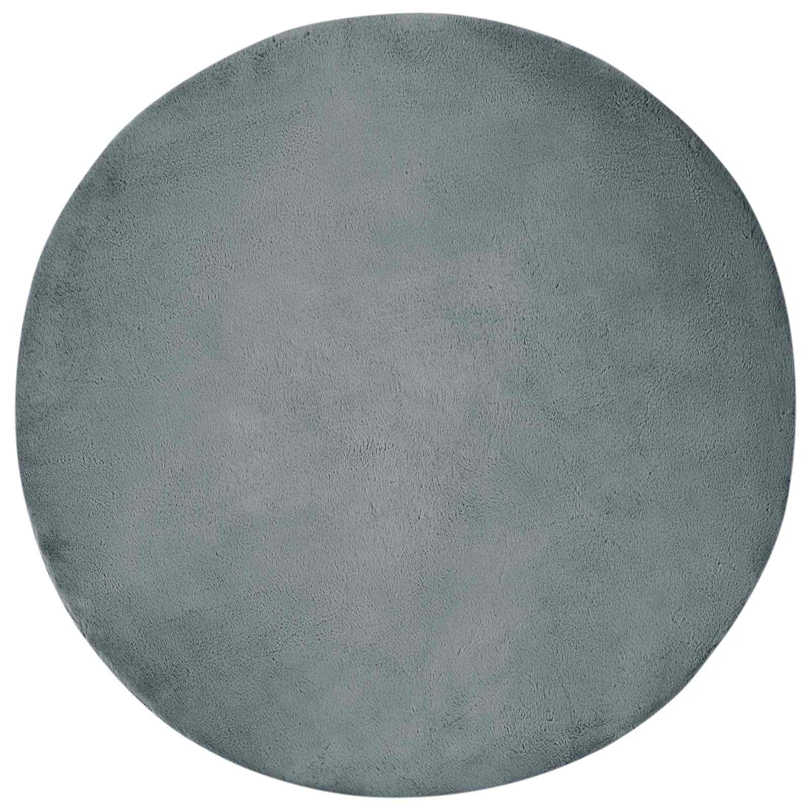 VidaXL Nep Konijnenbont Tapijt Olite Antraciet Ø 80 cm Polyester