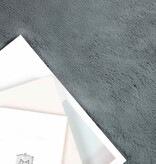 VidaXL Nep Konijnenbont Tapijt Olite Antraciet Ø 80 cm Polyester