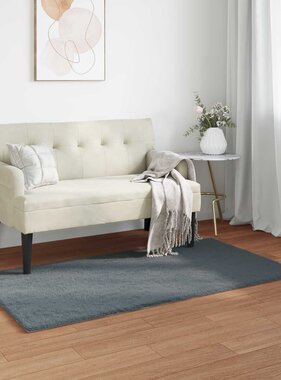 VidaXL Nep Konijnenbont Tapijt Olite Antraciet 60 x 110 cm Polyester