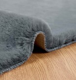 VidaXL Nep Konijnenbont Tapijt Olite Antraciet 60 x 110 cm Polyester