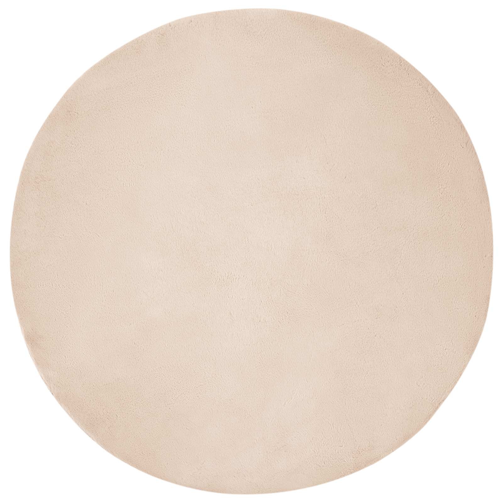 VidaXL Nep Konijnenbont Tapijt Olite Taupe Ø 100 cm Polyester