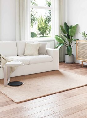 VidaXL Nep Konijnenbont Tapijt Olite Taupe 160 x 230 cm Polyester