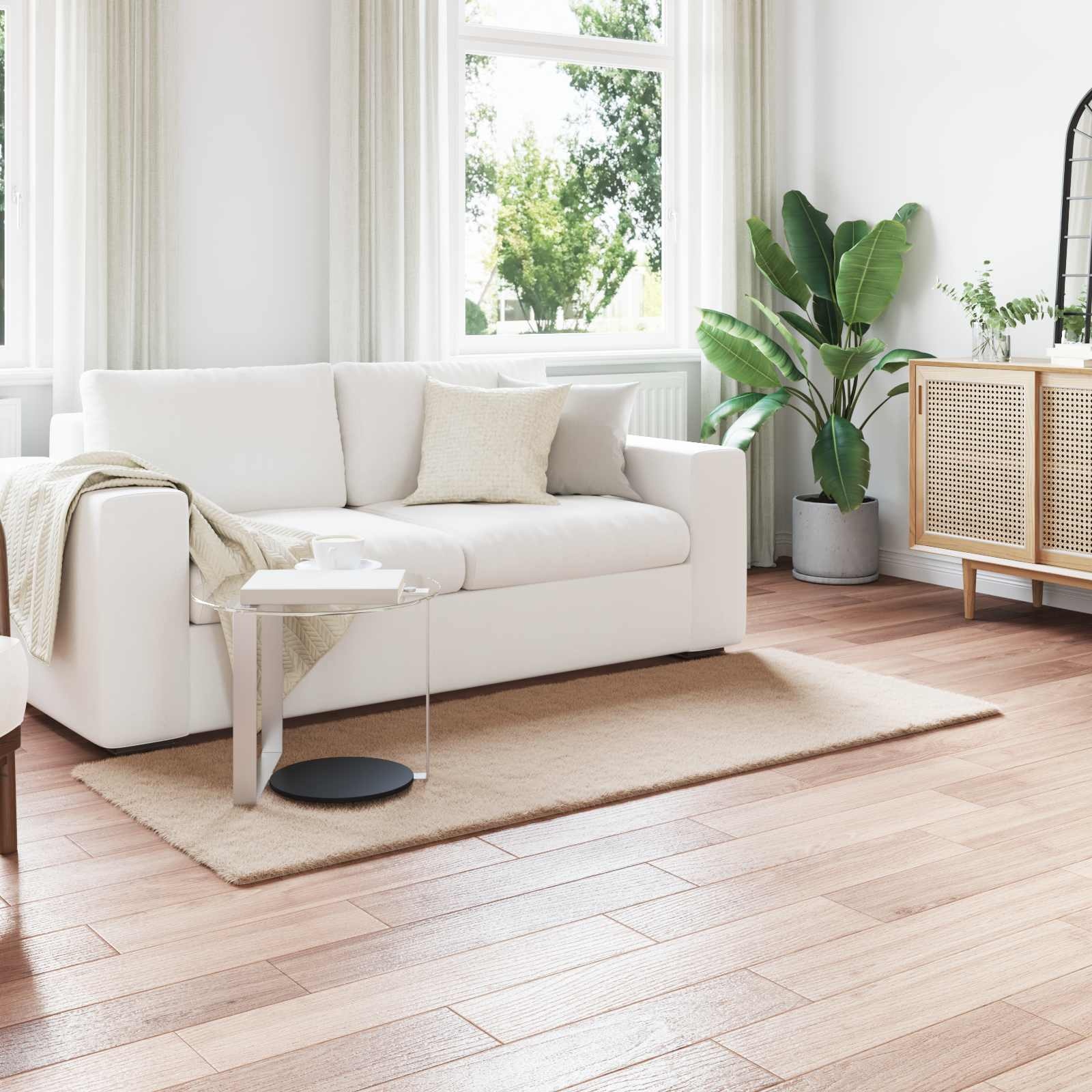 VidaXL Nep Konijnenbont Tapijt Olite Taupe 100 x 200 cm Polyester