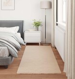 VidaXL Nep Konijnenbont Tapijt Olite Taupe 100 x 200 cm Polyester