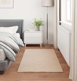 VidaXL Nep Konijnenbont Tapijt Olite Taupe 60 x 110 cm Polyester