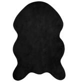VidaXL Nep Konijnenbont Tapijt Olite Zwart 80 x 120 cm Polyester