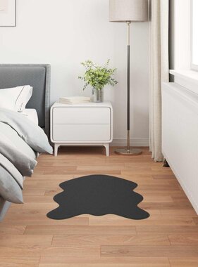 VidaXL Nep Konijnenbont Tapijt Olite Zwart 60 x 90 cm Polyester