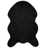 VidaXL Nep Konijnenbont Tapijt Olite Zwart 60 x 90 cm Polyester