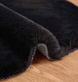 VidaXL Nep Konijnenbont Tapijt Olite Zwart 50 x 80 cm Polyester