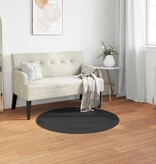 VidaXL Nep Konijnenbont Tapijt Olite Zwart Ø 100 cm Polyester