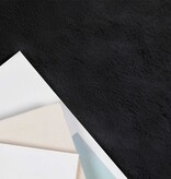 VidaXL Nep Konijnenbont Tapijt Olite Zwart Ø 100 cm Polyester