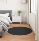 VidaXL Nep Konijnenbont Tapijt Olite Zwart Ø 80 cm Polyester