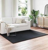 VidaXL Nep Konijnenbont Tapijt Olite Zwart 160 x 230 cm Polyester