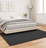 VidaXL Nep Konijnenbont Tapijt Olite Zwart 160 x 230 cm Polyester