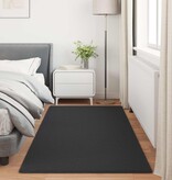 VidaXL Nep Konijnenbont Tapijt Olite Zwart 100 x 200 cm Polyester