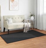 VidaXL Nep Konijnenbont Tapijt Olite Zwart 60 x 110 cm Polyester