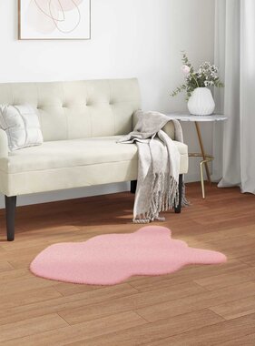 VidaXL Nep Konijnenbont Tapijt Olite Roze 80 x 120 cm Polyester