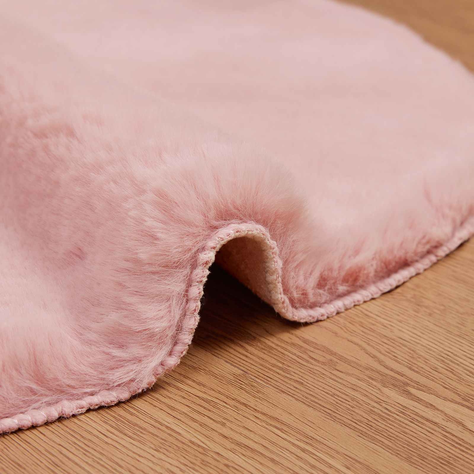 VidaXL Nep Konijnenbont Tapijt Olite Roze 60 x 90 cm Polyester