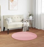 VidaXL Nep Konijnenbont Tapijt Olite Roze Ø 80 cm Polyester