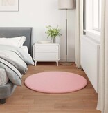 VidaXL Nep Konijnenbont Tapijt Olite Roze Ø 80 cm Polyester