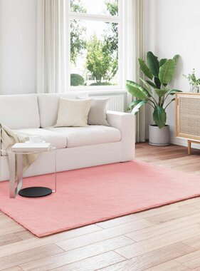 VidaXL Nep Konijnenbont Tapijt Olite Roze 160 x 230 cm Polyester