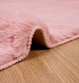 VidaXL Nep Konijnenbont Tapijt Olite Roze 160 x 230 cm Polyester