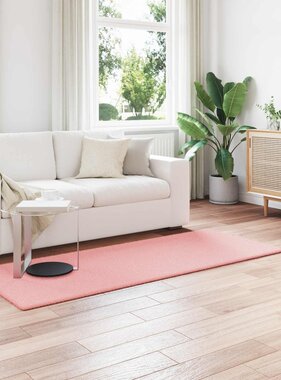 VidaXL Nep Konijnenbont Tapijt Olite Roze 100 x 200 cm Polyester