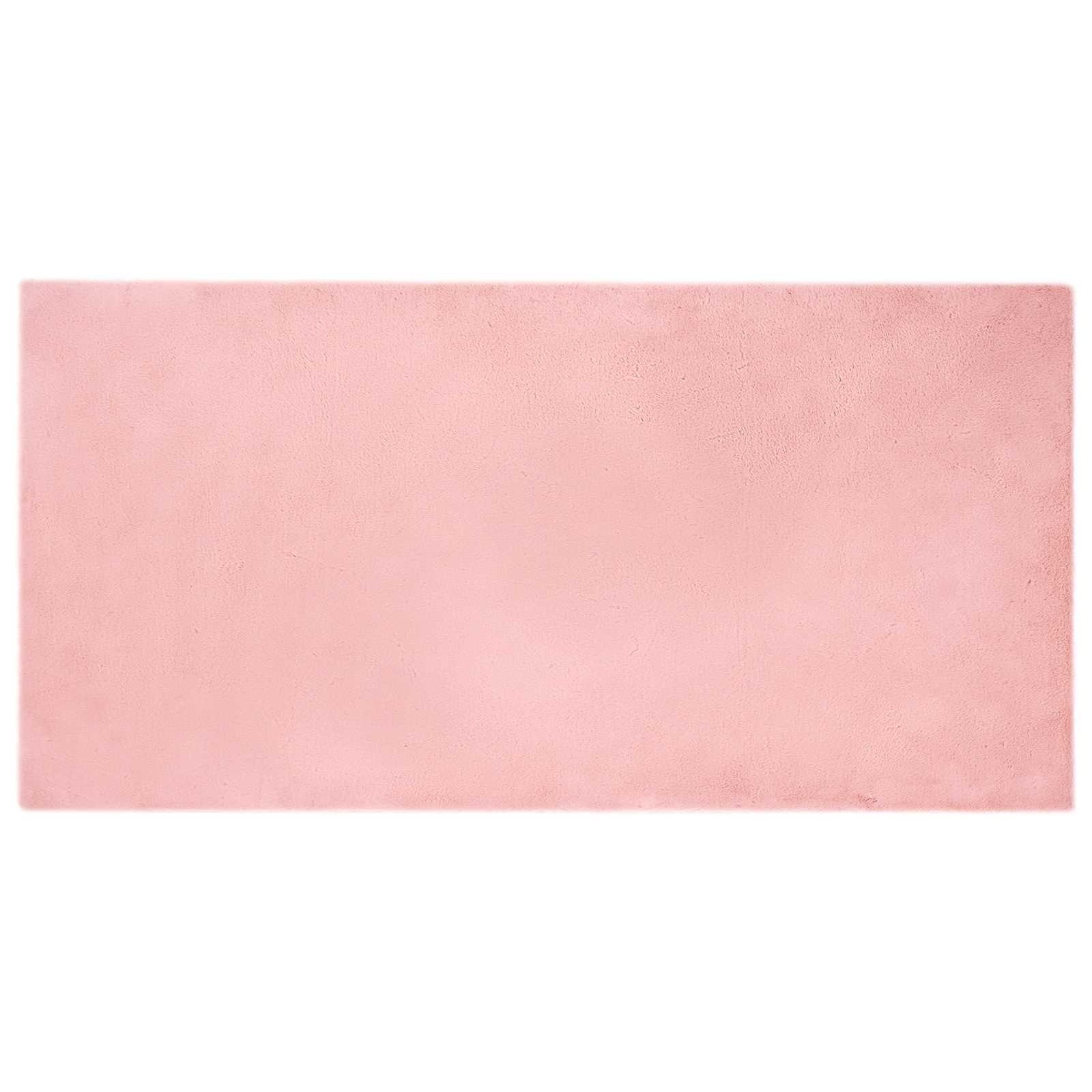 VidaXL Nep Konijnenbont Tapijt Olite Roze 100 x 200 cm Polyester