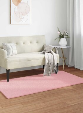VidaXL Nep Konijnenbont Tapijt Olite Roze 60 x 110 cm Polyester