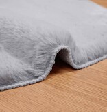 VidaXL Nep Konijnenbont Tapijt Olite Grijs 80 x 120 cm Polyester