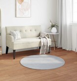 VidaXL Nep Konijnenbont Tapijt Olite Grijs Ø 100 cm Polyester