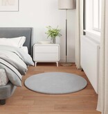 VidaXL Nep Konijnenbont Tapijt Olite Grijs Ø 100 cm Polyester