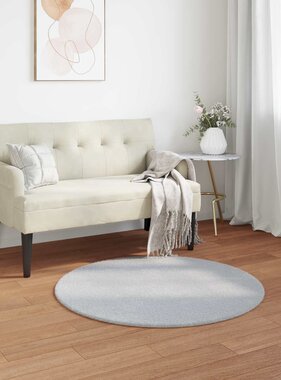 VidaXL Nep Konijnenbont Tapijt Olite Grijs Ø 80 cm Polyester