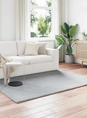 VidaXL Nep Konijnenbont Tapijt Olite Grijs 160 x 230 cm Polyester