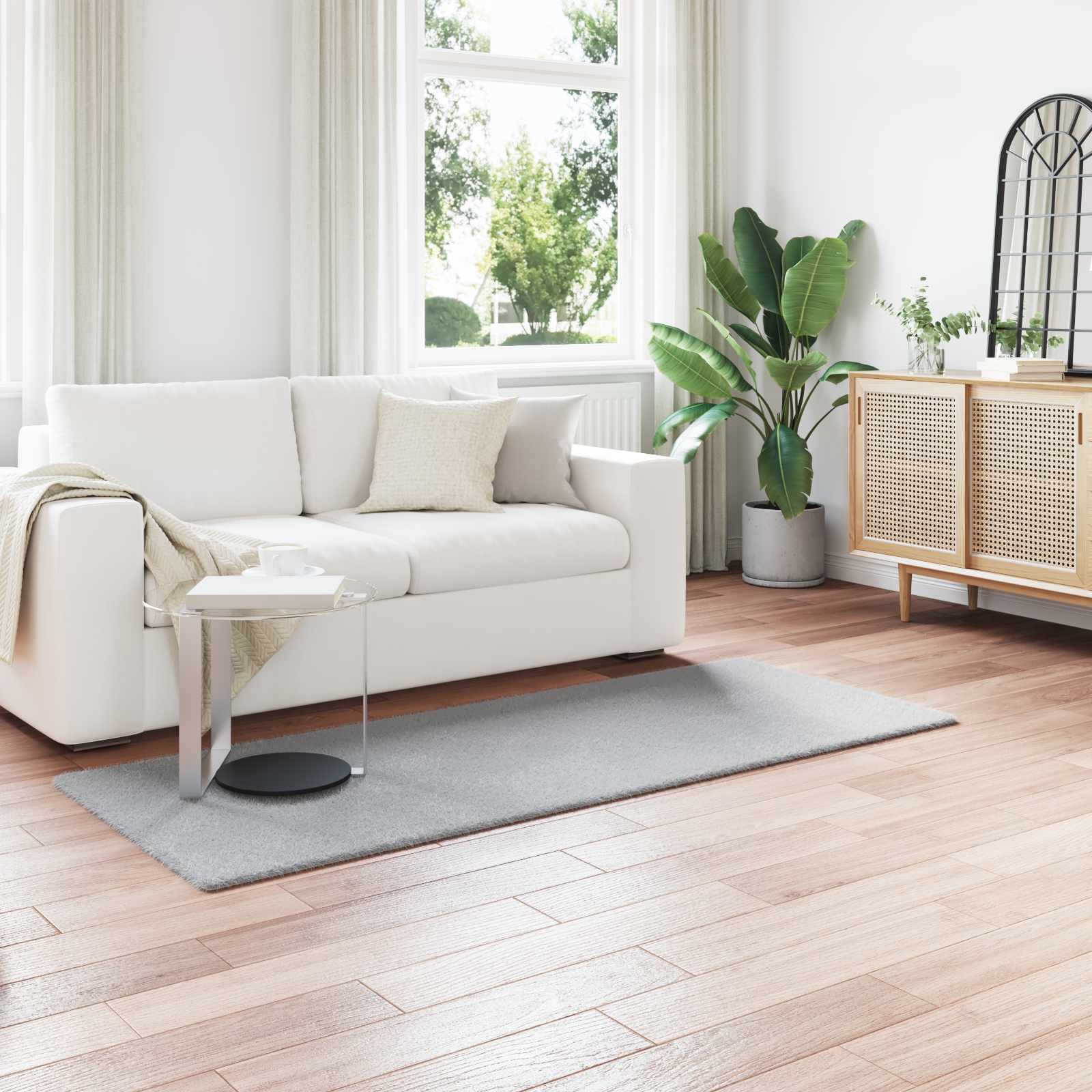 VidaXL Nep Konijnenbont Tapijt Olite Grijs 100 x 200 cm Polyester