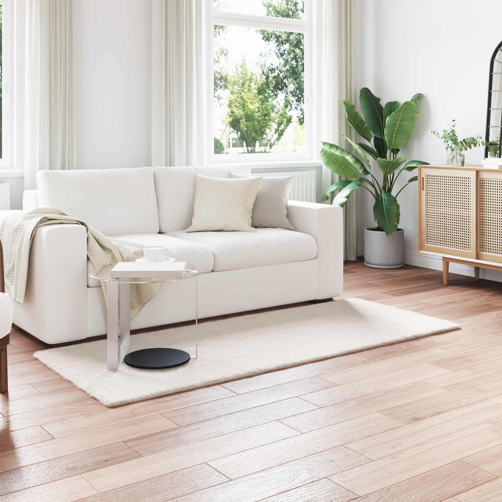 VidaXL Nep Konijnenbont Tapijt Olite Crème 100 x 200 cm Polyester