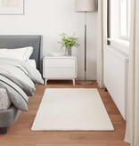 VidaXL Nep Konijnenbont Tapijt Olite Crème 60 x 110 cm Polyester