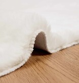VidaXL Nep Konijnenbont Tapijt Olite Crème 60 x 110 cm Polyester
