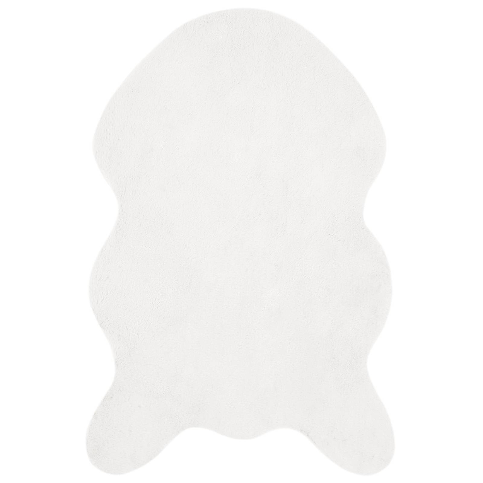 VidaXL Nep Konijnenbont Tapijt Olite Wit 80 x 120 cm Polyester