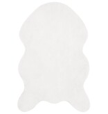 VidaXL Nep Konijnenbont Tapijt Olite Wit 60 x 90 cm Polyester
