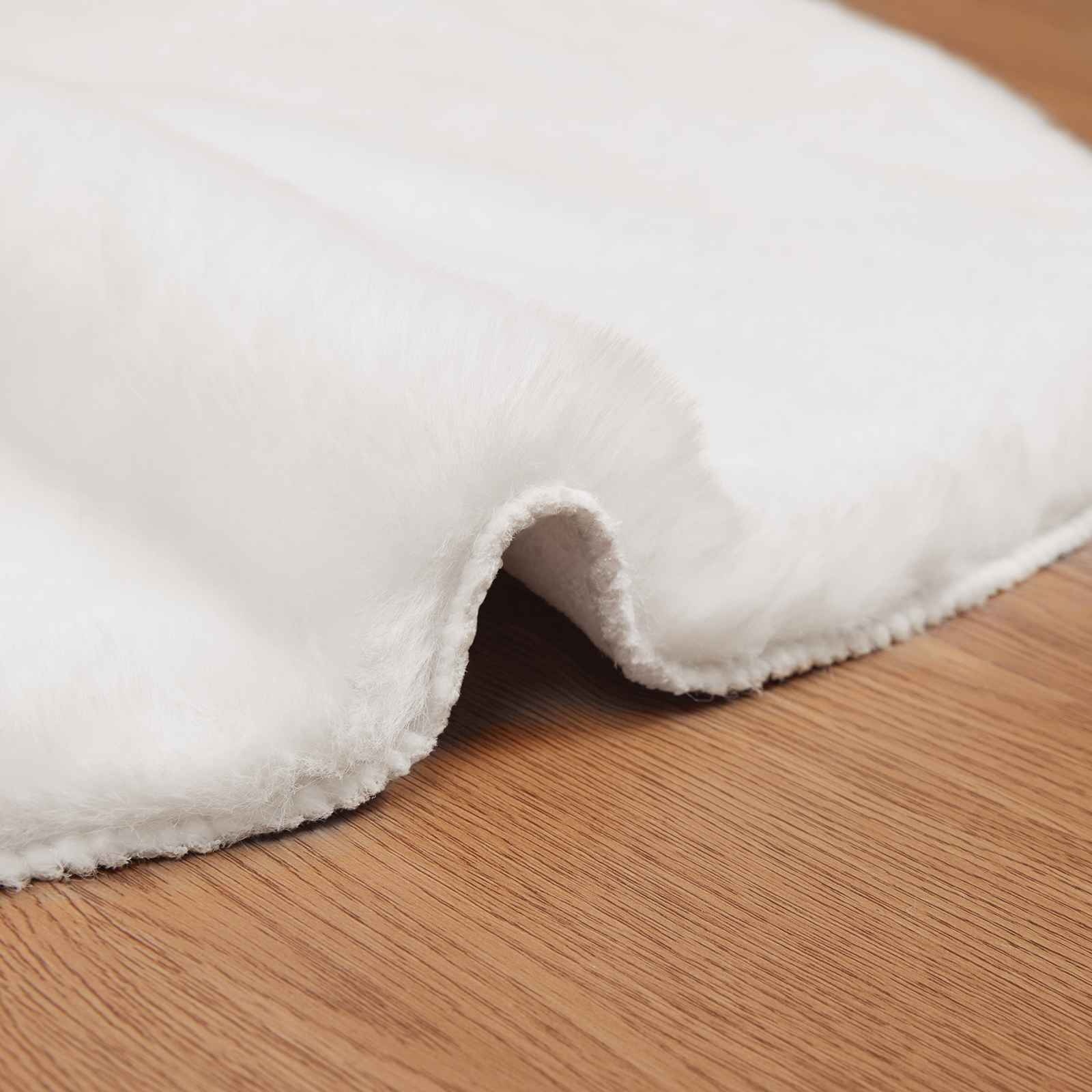 VidaXL Nep Konijnenbont Tapijt Olite Wit 50 x 80 cm Polyester