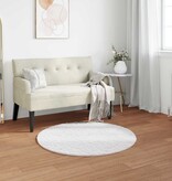 VidaXL Nep Konijnenbont Tapijt Olite Wit Ø 100 cm Polyester