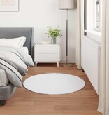 VidaXL Nep Konijnenbont Tapijt Olite Wit Ø 80 cm Polyester