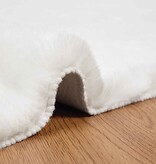 VidaXL Nep Konijnenbont Tapijt Olite Wit 160 x 230 cm Polyester