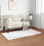 VidaXL Nep Konijnenbont Tapijt Olite Wit 60 x 110 cm Polyester