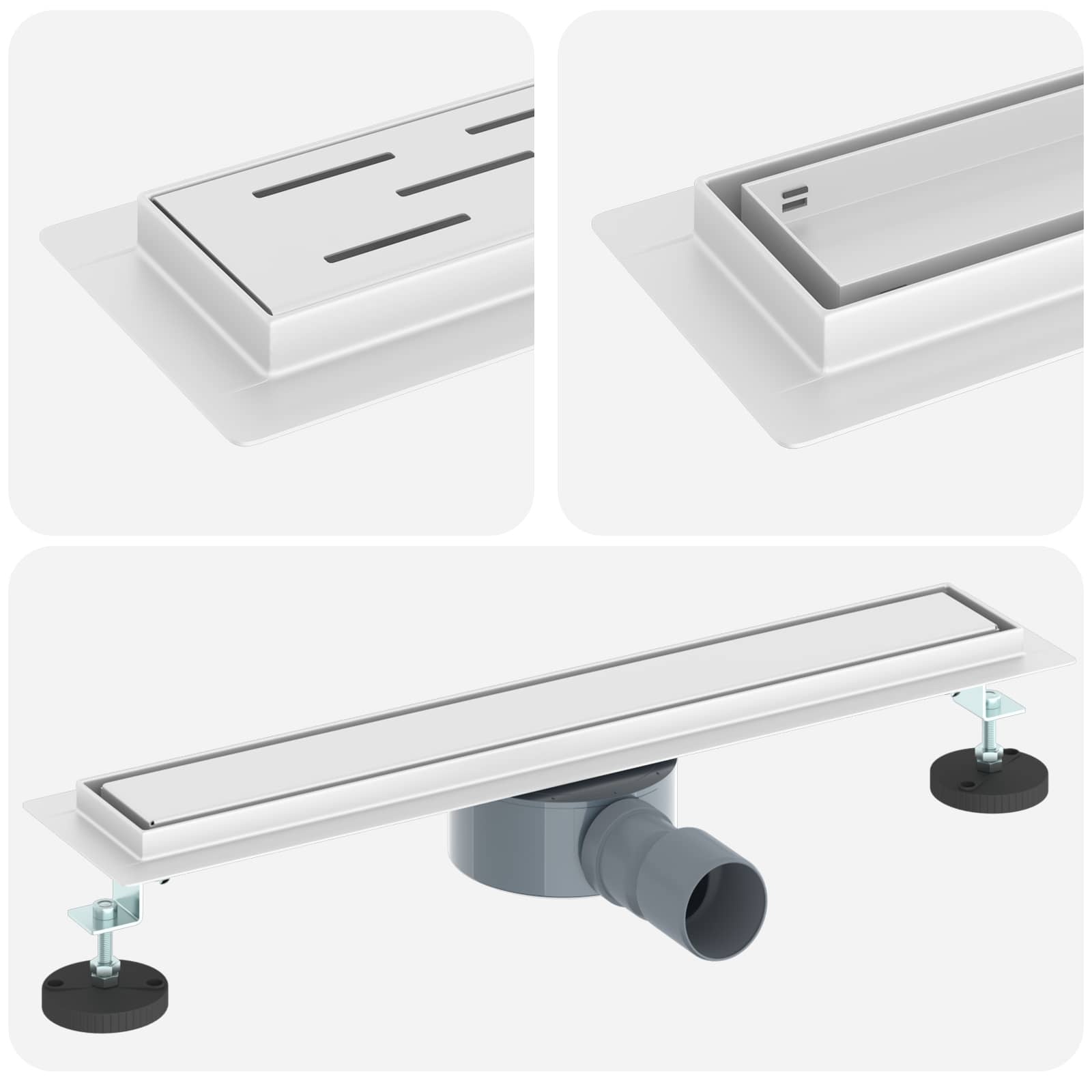 VidaXL Doucheafvoer 2-in-1 met 360° Sifon Zilver 50 cm